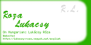 roza lukacsy business card