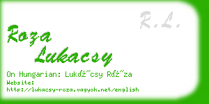 roza lukacsy business card
